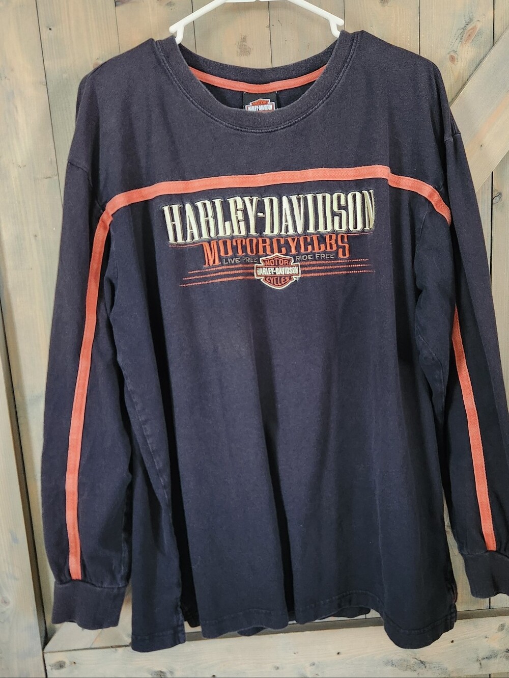 Harley Davidson Motorcycle Faded Black Long  Sleeve T-Shirt New Mexico XL